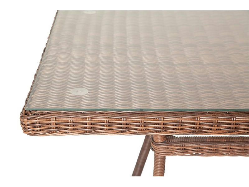 Латте плетеный стол из искусственного ротанга 160х90см, цвет коричневый