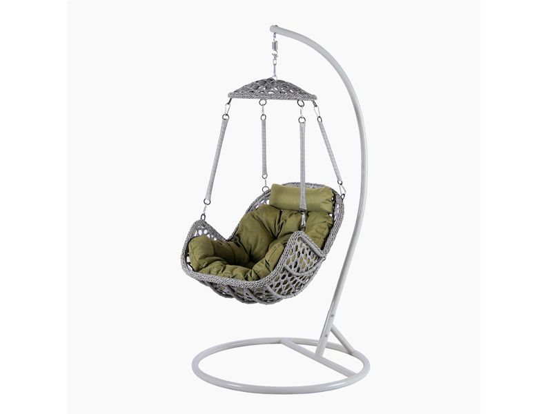 подвесное плетеное кресло из искусственного ротанга AFM-640A - цвет серый