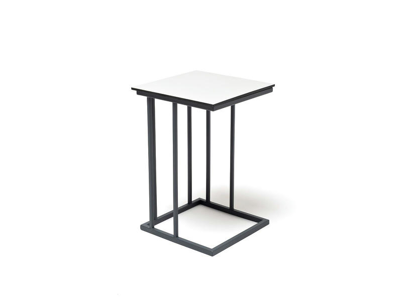 Тулон интерьерный стол из HPL квадратный 40х40, H60, цвет молочный