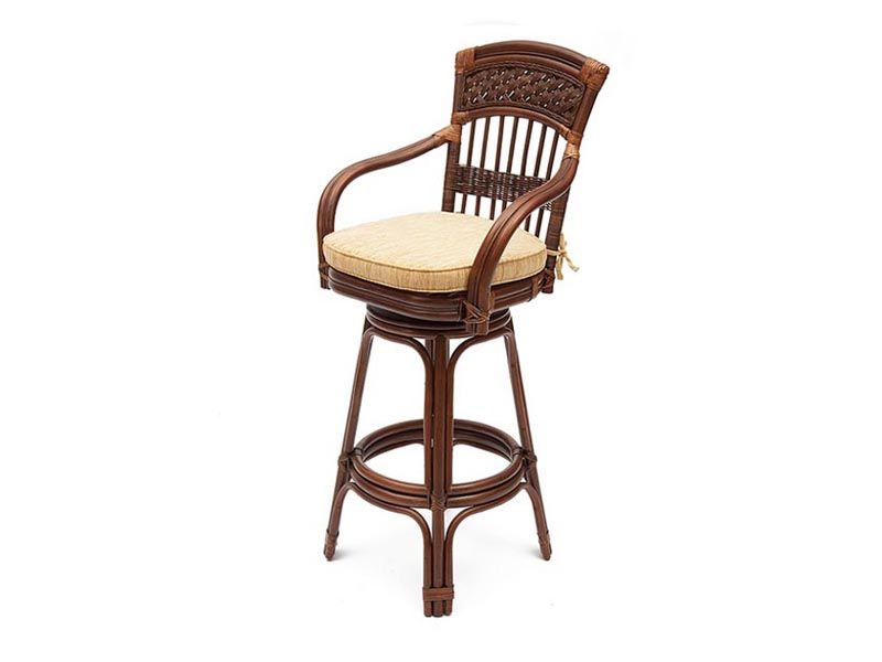 барный стул из натурального ротанга Андреа - античный орех