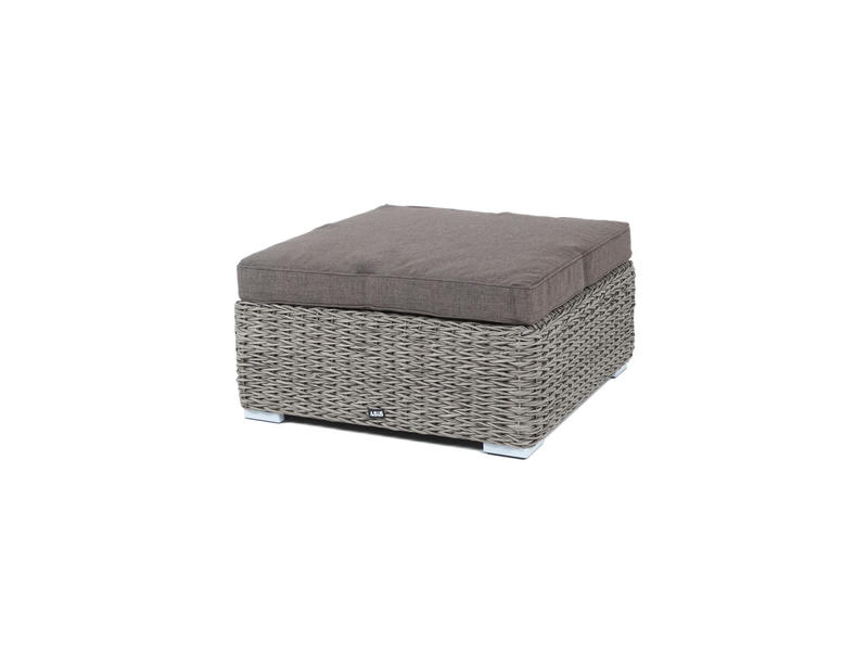 Лунго плетеная оттоманка с подушкой (гиацинт), цвет серый