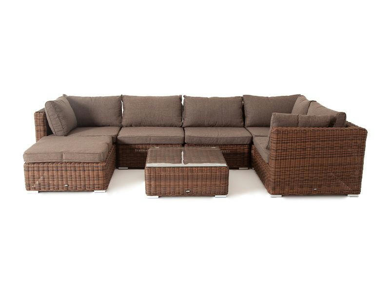 Лунго модуль диванный угловой с подушками, цвет коричневый