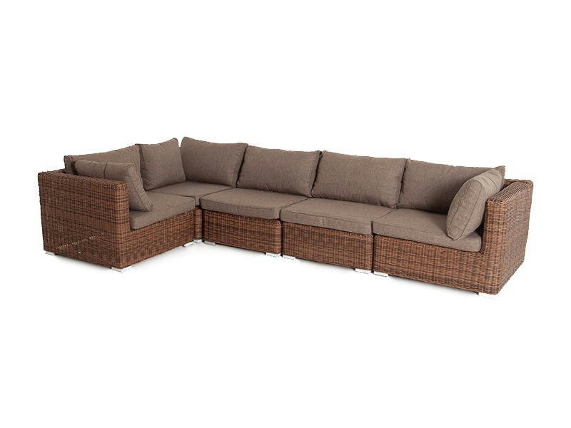 Лунго трансформирующийся диван из искусственного ротанга, цвет коричневый