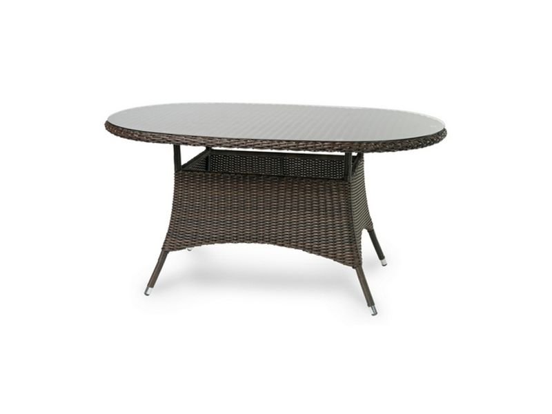 Плетеный стол WARSAW овальный 150 см темно-коричневый
