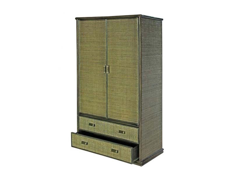 шкаф для одежды из натурального ротанга 27/04 - цвет олива