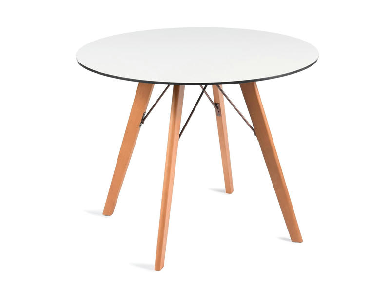 Франческо интерьерный стол из HPL круглый Ø100см, цвет молочный