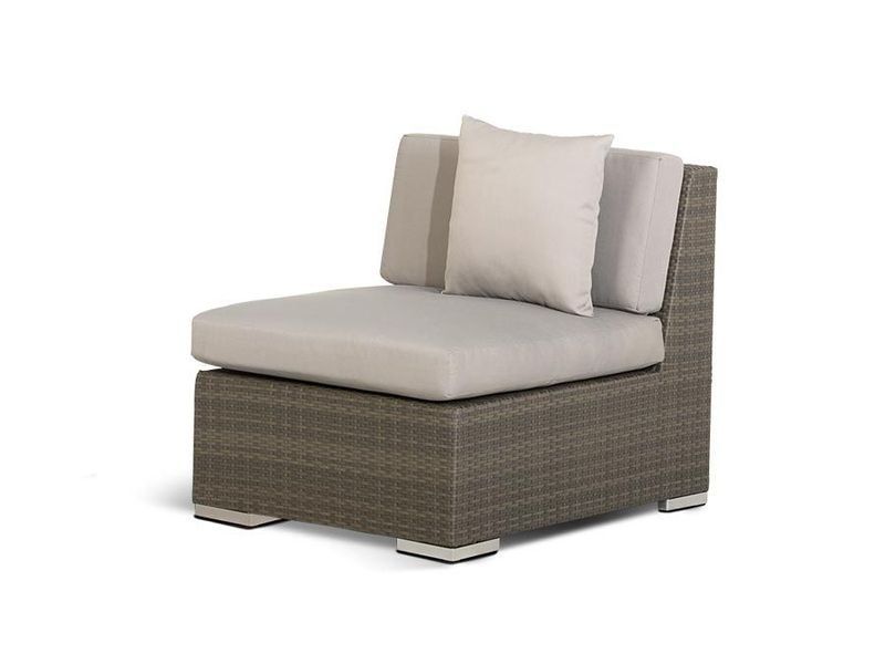 Беллуно модуль диванный прямой цвет серо-коричневый с серыми подушками