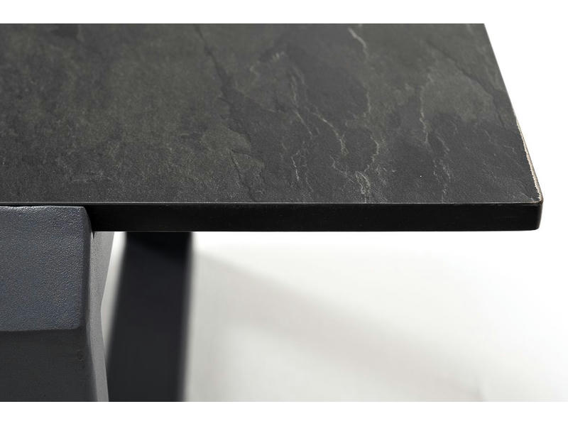 Варадеро журнальный стол из HPL 110х60 H43, каркас алюминий серый (RAL 7024), цвет столешницы серый гранит