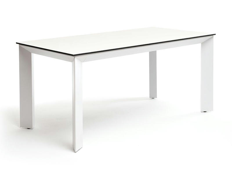 Венето обеденный стол из HPL 180х90см, цвет молочный, каркас белый