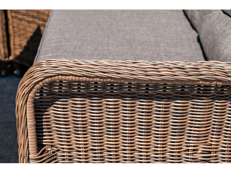 Бергамо плетеный левый модуль дивана, цвет коричневый