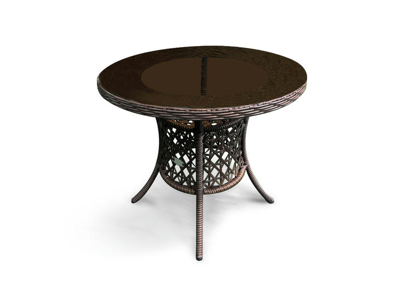 Комплект плетеной мебели МОККА FANO (стол обеденный круглый, 4 кресла), Темно-коричневый