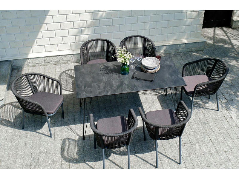 Руссо обеденный стол из HPL 150х80см, цвет черный мрамор