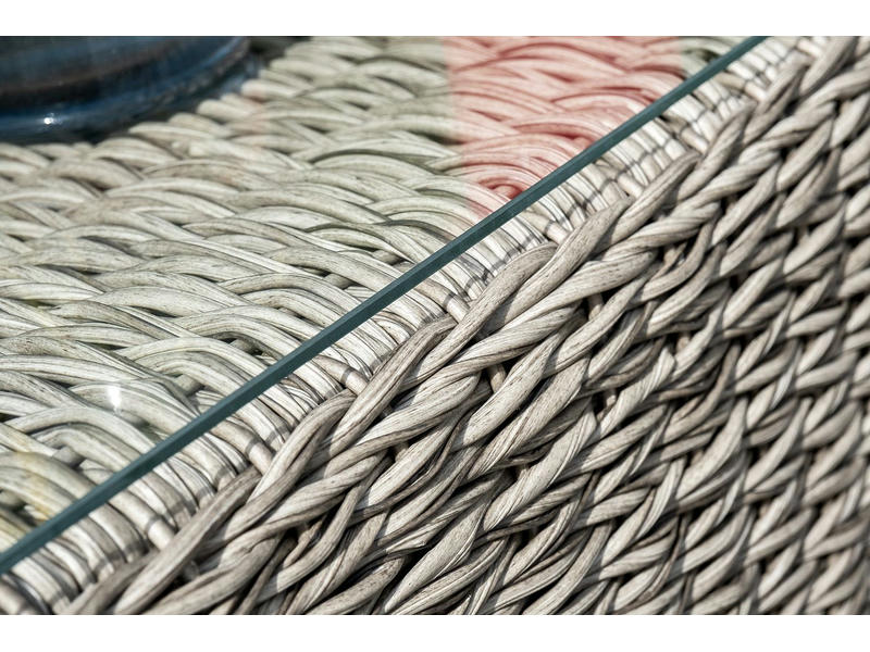 Лунго журнальный столик плетеный (гиацинт), цвет серый