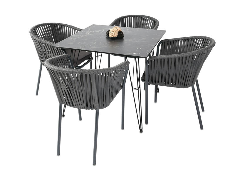 Руссо обеденный стол из HPL квадратный 90х90см, цвет черный мрамор