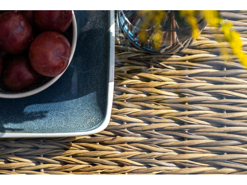 Капучино журнальный столик из искусственного ротанга (гиацинт), цвет соломенный
