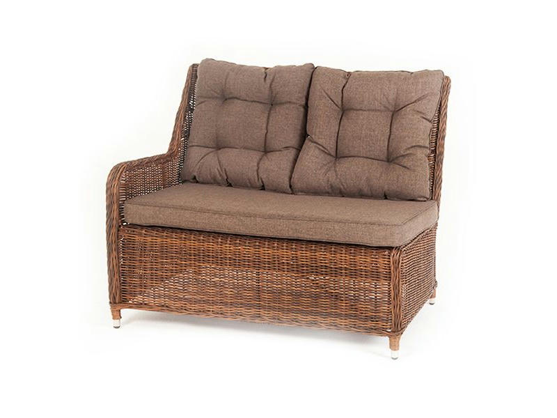Бергамо плетеный правый модуль дивана, цвет коричневый