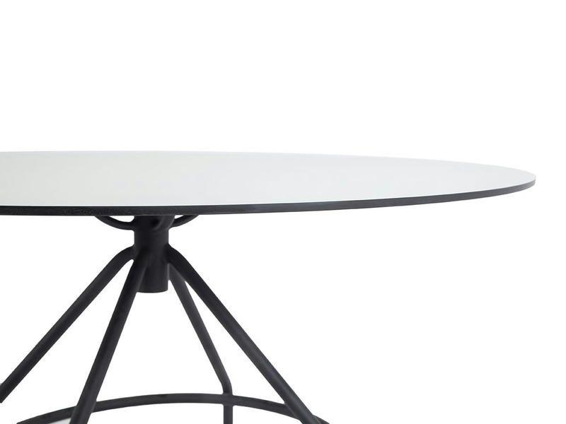 Ницца обеденный стол из HPL круглый Ø100см, цвет молочный