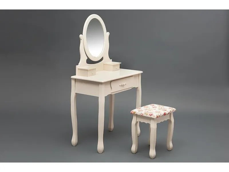 Туалетный столик с зеркалом и табуретом Secret De Maison COIFFEUSE (mod. HX15-075) цвет слоновая кость