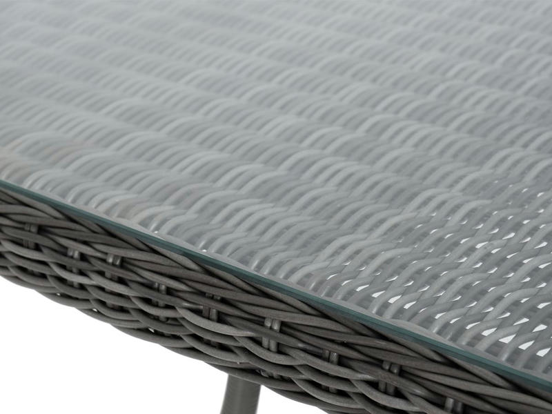 Латте плетеный стол из искусственного ротанга 200х90см, цвет графит