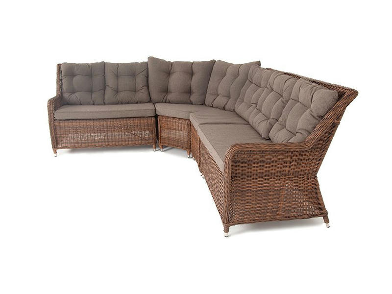 Бергамо модульный диван из ротанга, цвет коричневый