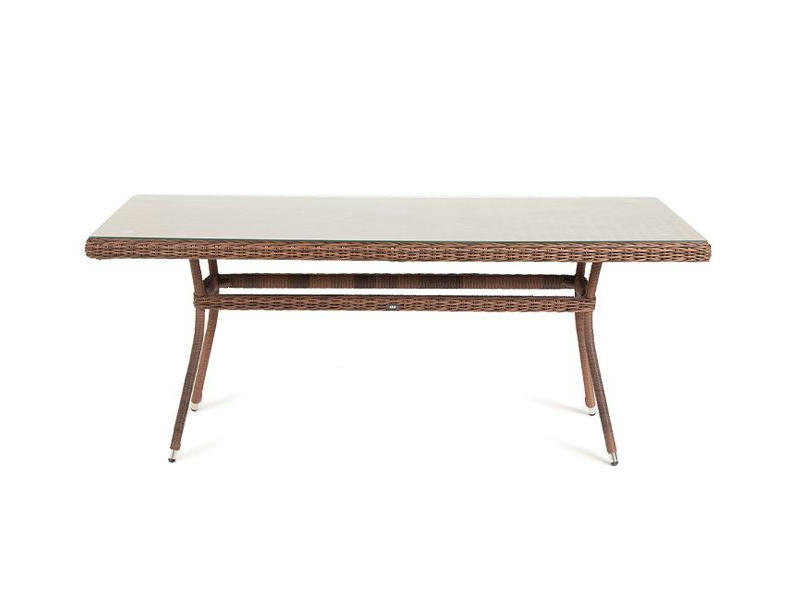 Латте плетеный стол из искусственного ротанга 200х90см, цвет коричневый