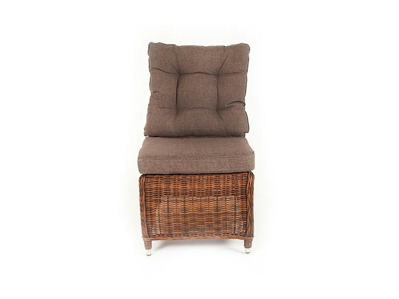 Бергамо плетеный центральный модуль дивана, цвет коричневый
