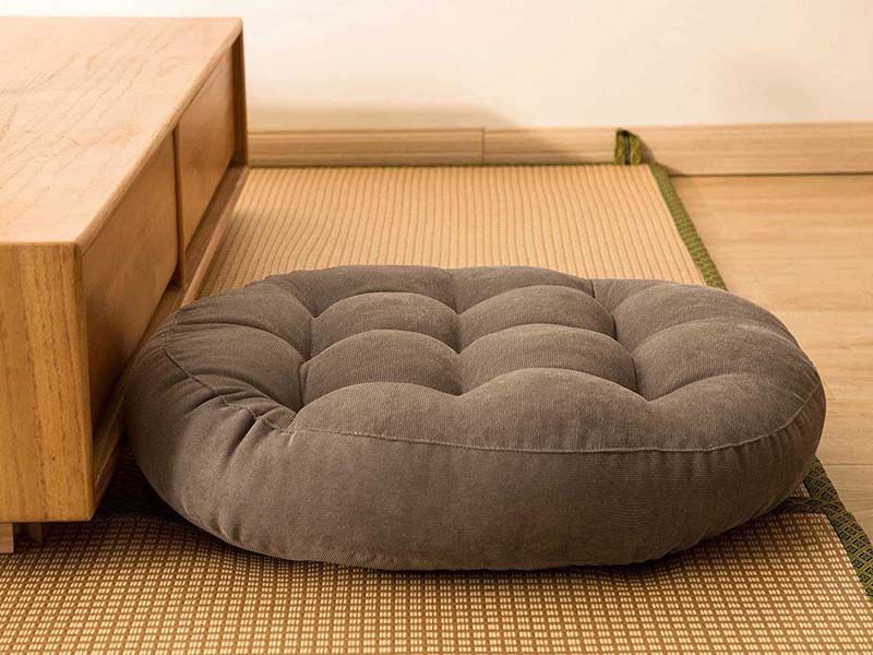 Подушка для кресла, напольная подушка, круглая цвет коричневый