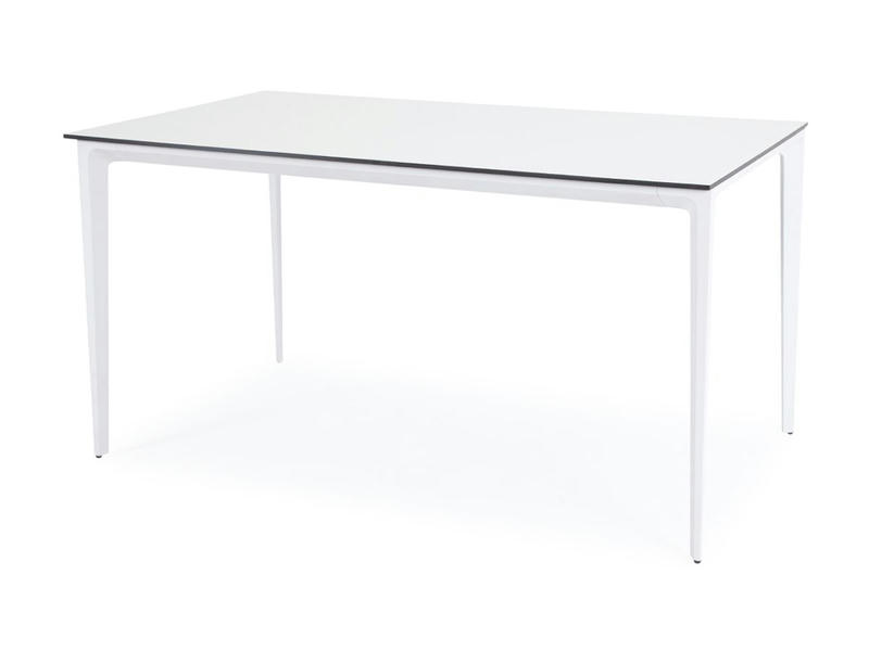 Малага обеденный стол из HPL 180х90см, цвет молочный, каркас белый