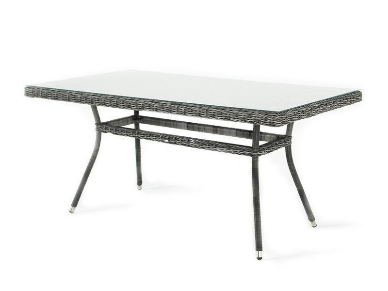 Латте плетеный стол из искусственного ротанга 160х90см, цвет графит