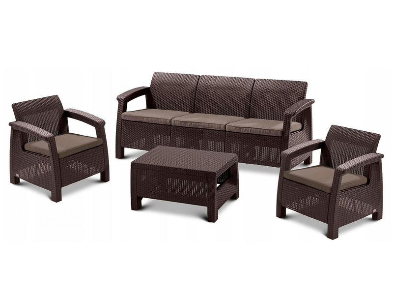 Комплект мебели Corfu Triple Set, цвет коричневый