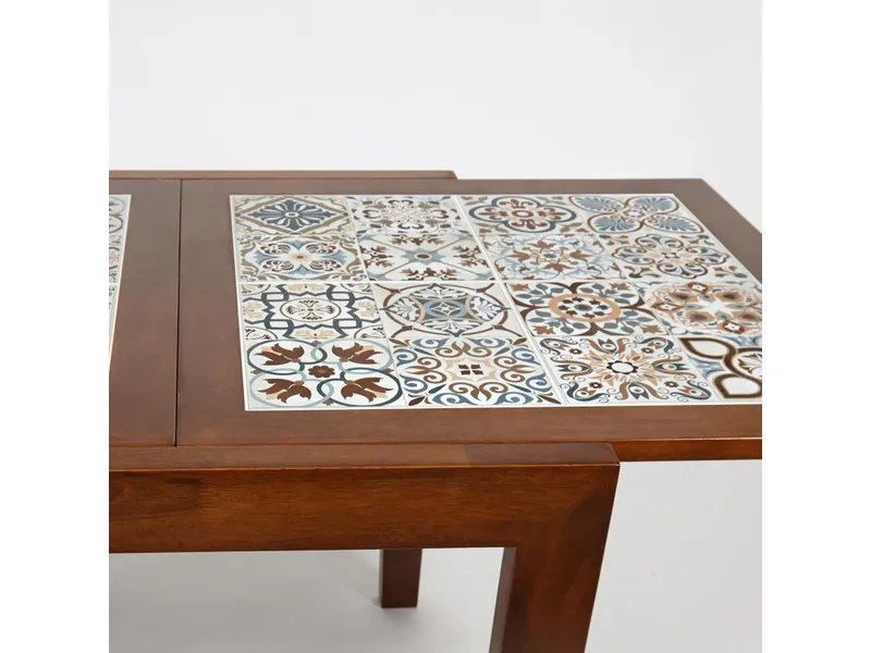 Стол раскладной  Kasablanca CT 3030 с плиткой цвет тёмный дуб рисунок - марокко