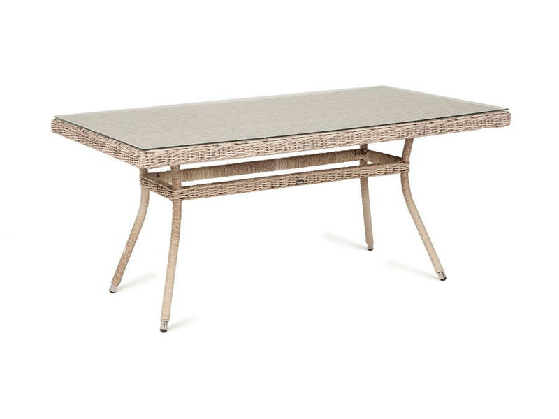 Латте плетеный стол из искусственного ротанга 160х90см, цвет бежевый