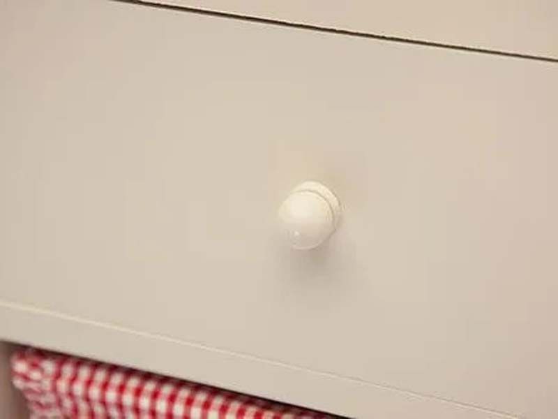 Тумба с ящиком CAGE 5 ( mod. 4340 ) paulownia, мдф, 34x30x104см, цвет butter white (слоновая кость), ткань - красная клетка