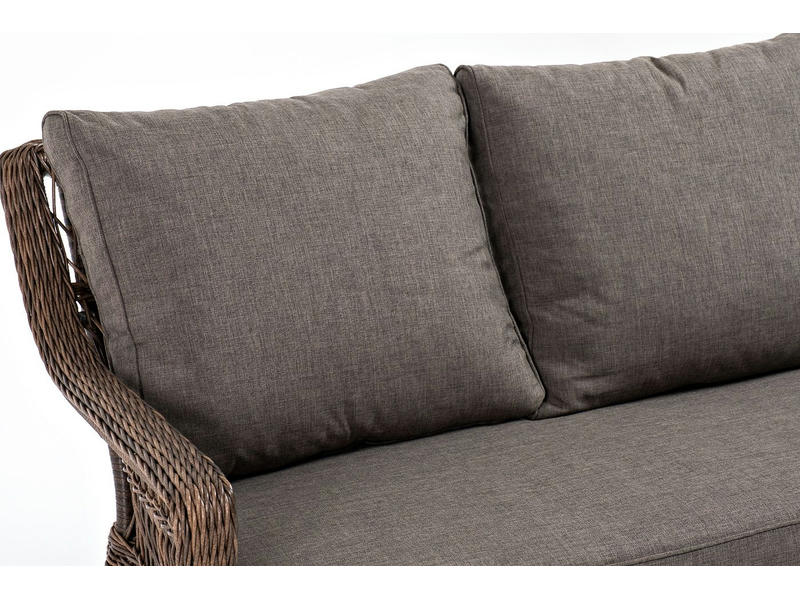 Гранд Латте диван трехместный из искусственного ротанга, цвет коричневый