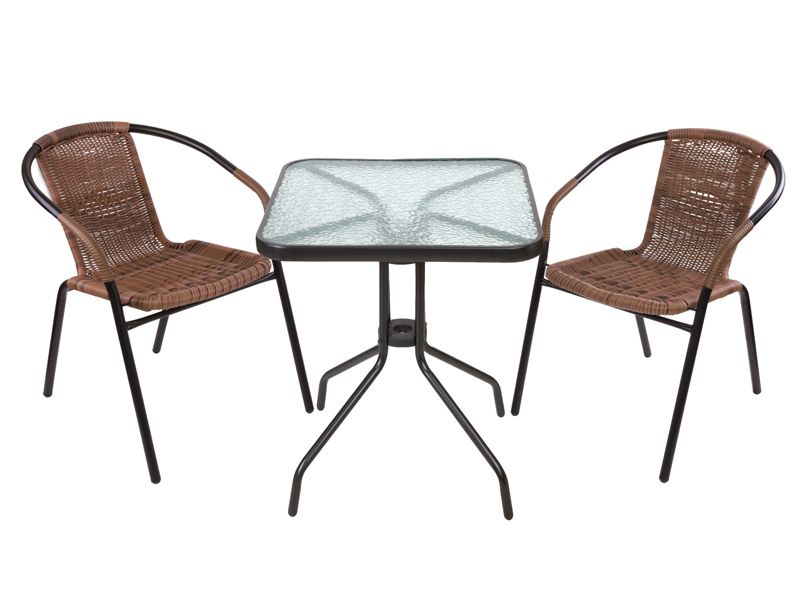 комплект кофейный Bistro (стол и 2 кресла) 220021+220020 цвет темно-коричневый