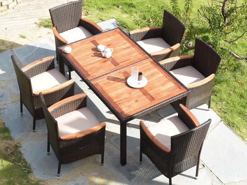 комплект плетеной мебели AFM-460B 150x90 Brown (6+1) цвет коричневый