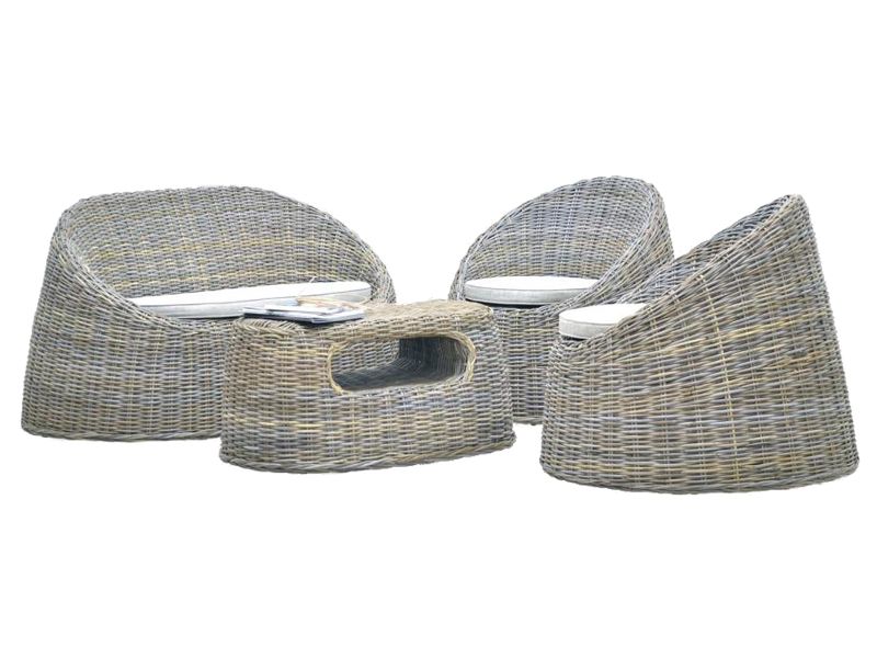 комплект мебели из ротанга Dome - цвет светло-серый