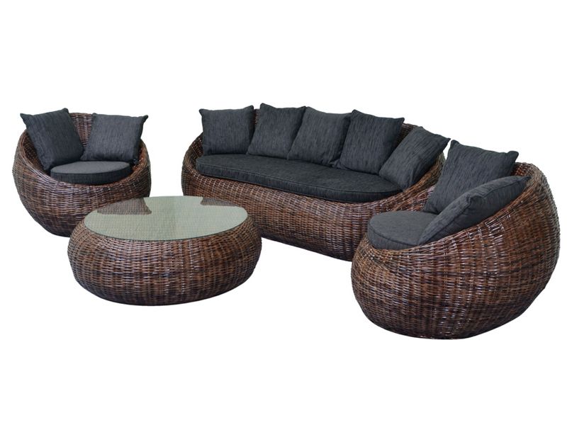 комплект мебели из ротанга Киви - цвет коричневый