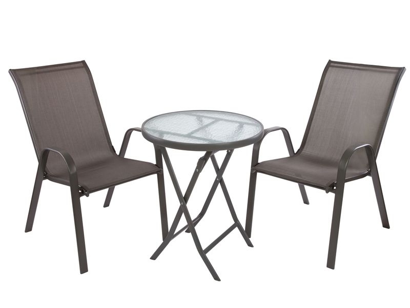 Комплект садовой мебели (стол TIFFANY и 2 кресла KINGSTON) цвет серый