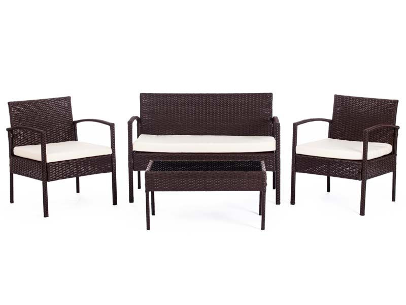 Комплект мебели Лаундж сет 210000 из искусственного ротанга цвет Brown/Коричневый