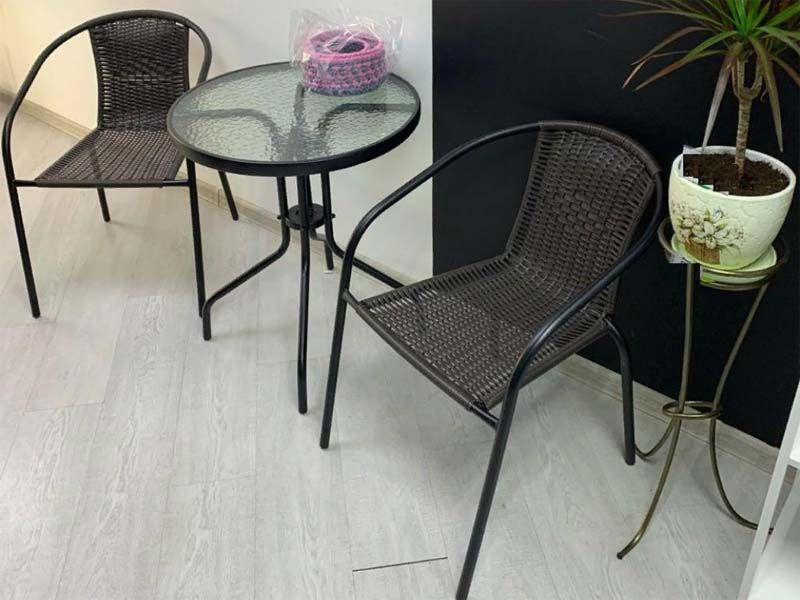 Комплект мебели Асоль-LR02 LRC-02/LRT-02-D60 Dark Brown (2+1)