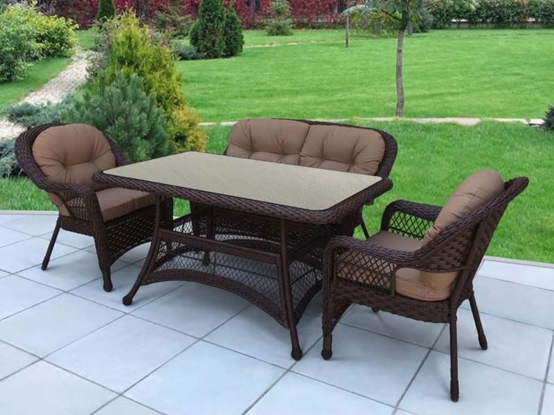 обеденный комплект мебели T130Br-LV520BB - цвет коричневый