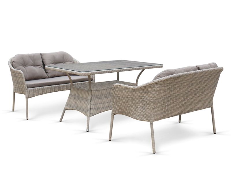 комплект плетеной мебели из искусственного ротанга с диванами T198C/S54C-W85 цвет Latte