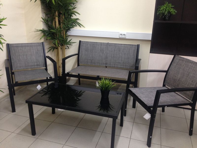 Садовый комплект мебели T206B - цвет черный