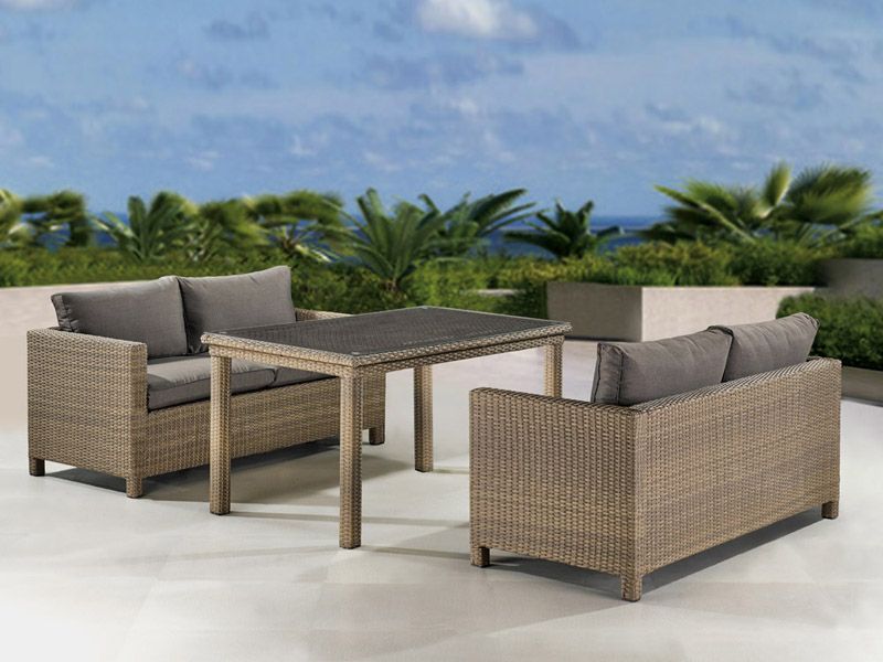 комплект плетеной мебели T256B/S59B-W65 Light brown из искусственного ротанга цвет светло-коричневый
