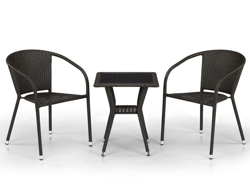 комплект плетеной мебели T25A/Y137C-W53 Brown 2Pcs - коричневый