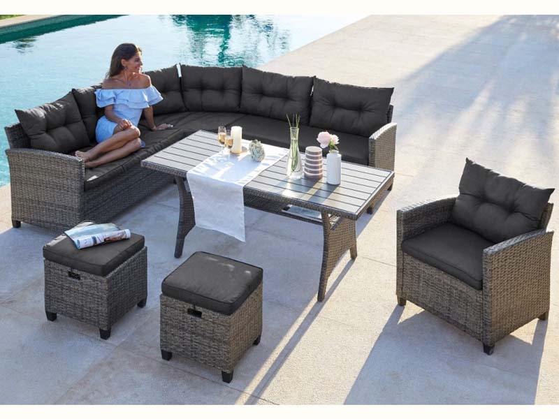 Комплект плетеной мебели AFM-373G цвет Grey