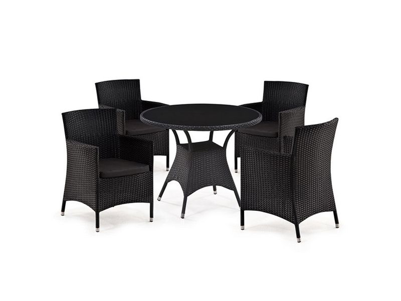 комплект плетеной мебели T190A-1-Y189D - black (чёрный)