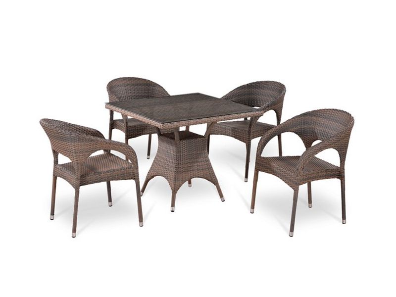 комплект плетеной мебели T220BG-Y90SG-W1289- 4pcs - светло-коричневый