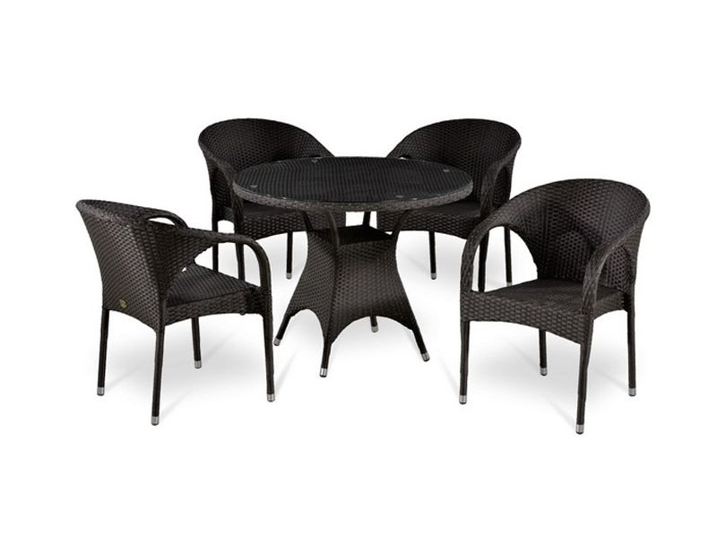 комплект плетеной мебели T220CVT-Y290V-W52-4pcs цвет коричневый